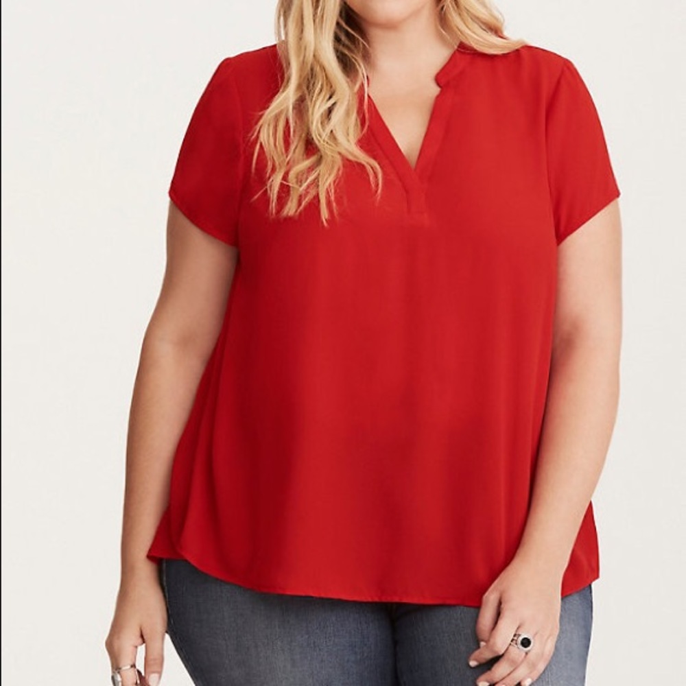 Torrid red georgette blouse